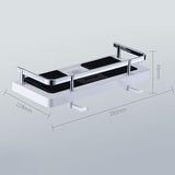 Shower Rod Shelf Elevated Shower Tray Multifunctional Bathroom Storage Rack, Circular Hole White, Square Hole White, Circular Hole Black, Square Hole Black