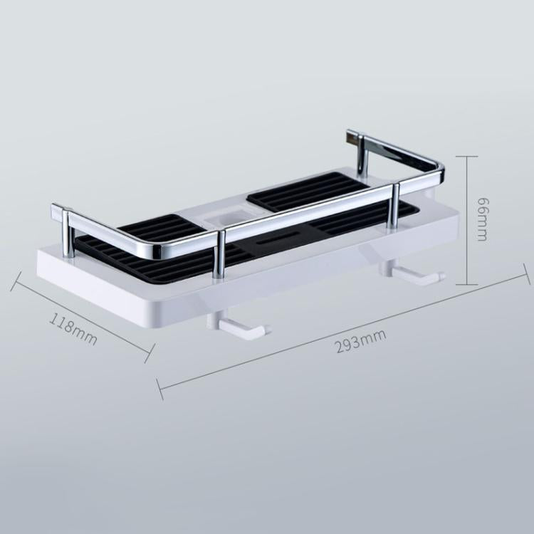 Shower Rod Shelf Elevated Shower Tray Multifunctional Bathroom Storage Rack, Circular Hole White, Square Hole White, Circular Hole Black, Square Hole Black