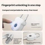 Smart Fingerprint Padlock with Electronic Keys & USB-C Charging for Luggage, Home, Gym Lockers