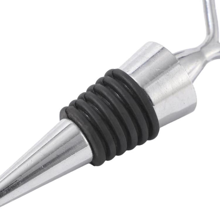 2pcs Heart-Shaped Wine Stopper And Bottle Opener Set Wedding Gift Wineware Set, Zinc Alloy