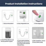 Smart Fingerprint Chain Lock with Electronic Key Child & Pet Safety Window Restrictor