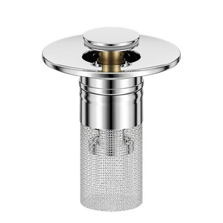 A2 Wire Basket Long Copper Core Basin Drainer Bouncing Core Washbasin Leakage Plug, Large Caliber 33-40mm, Small Caliber 29-32mm