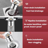 A2 Wire Basket Long Copper Core Basin Drainer Bouncing Core Washbasin Leakage Plug, Large Caliber 33-40mm, Small Caliber 29-32mm