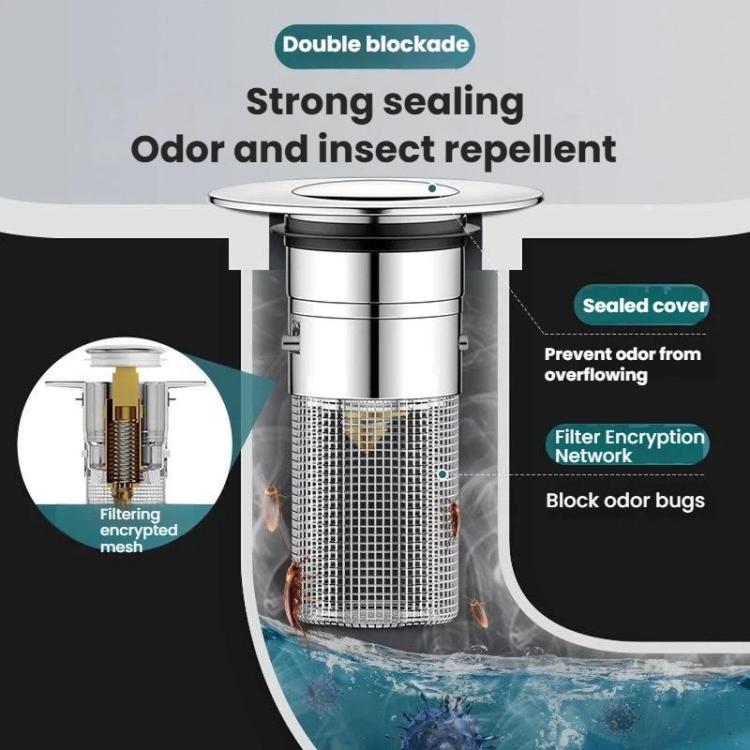 A2 Wire Basket Long Copper Core Basin Drainer Bouncing Core Washbasin Leakage Plug, Large Caliber 33-40mm, Small Caliber 29-32mm