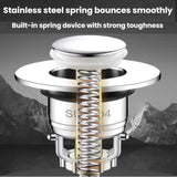 A2 Wire Basket Long Copper Core Basin Drainer Bouncing Core Washbasin Leakage Plug, Large Caliber 33-40mm, Small Caliber 29-32mm