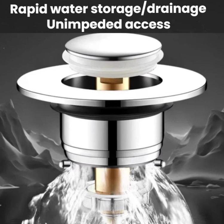 A2 Wire Basket Long Copper Core Basin Drainer Bouncing Core Washbasin Leakage Plug, Large Caliber 33-40mm, Small Caliber 29-32mm