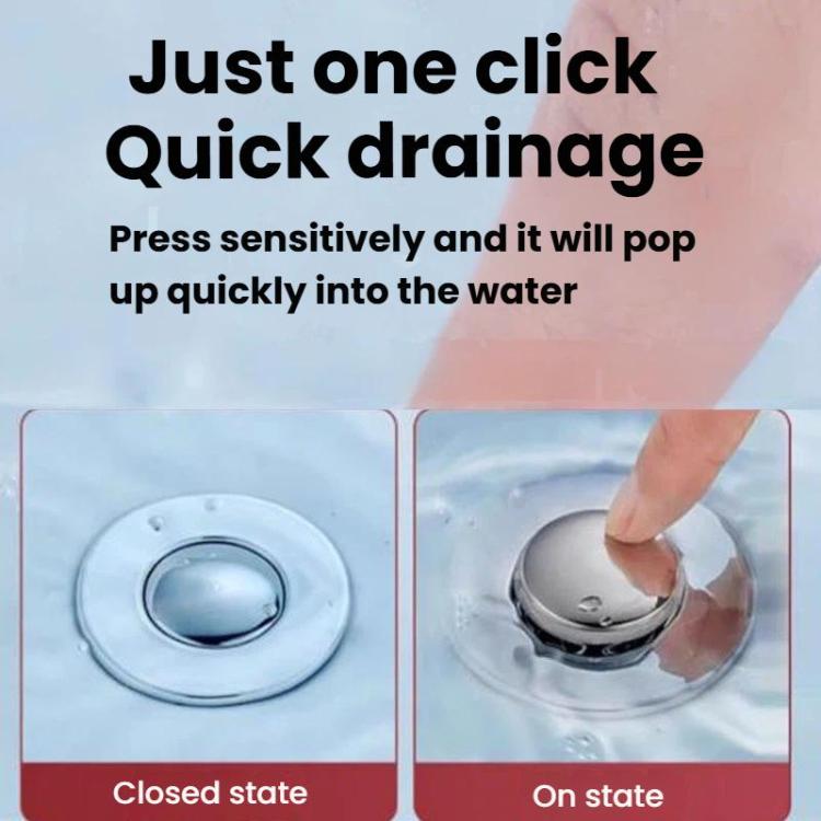 A2 Wire Basket Long Copper Core Basin Drainer Bouncing Core Washbasin Leakage Plug, Large Caliber 33-40mm, Small Caliber 29-32mm