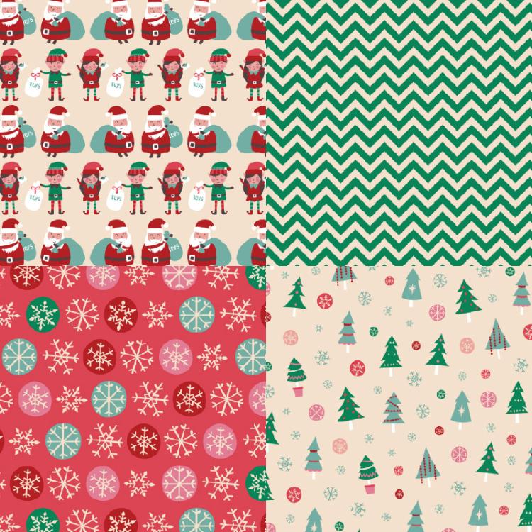 R2546 6 Inch 24 Sheets Christmas Journal Scrapbook Paper Single-Sided Patterned Background Paper