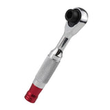 Reversible Magnetic Ratchet Screwdriver, Smooth Handle Bit, Knurled Blue Bit, Knurled Red Bit