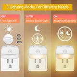 Smart Motion Sensor Night Light 3 Color Temperatures Plug-in Light for Bedroom, Hallway, Stairs, EU Plug, US Plug