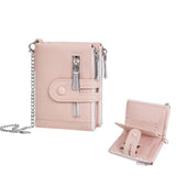 Baellerry D3262 Compact Chain Wallet for Women PU Leather Multi-Purpose Coin Purse & Card Organizer