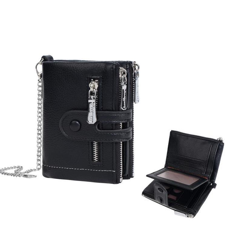 Baellerry D3262 Compact Chain Wallet for Women PU Leather Multi-Purpose Coin Purse & Card Organizer