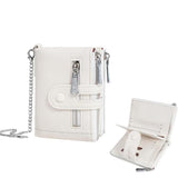 Baellerry D3262 Compact Chain Wallet for Women PU Leather Multi-Purpose Coin Purse & Card Organizer