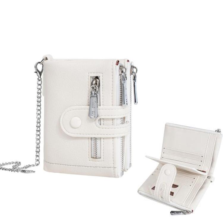 Baellerry D3262 Compact Chain Wallet for Women PU Leather Multi-Purpose Coin Purse & Card Organizer