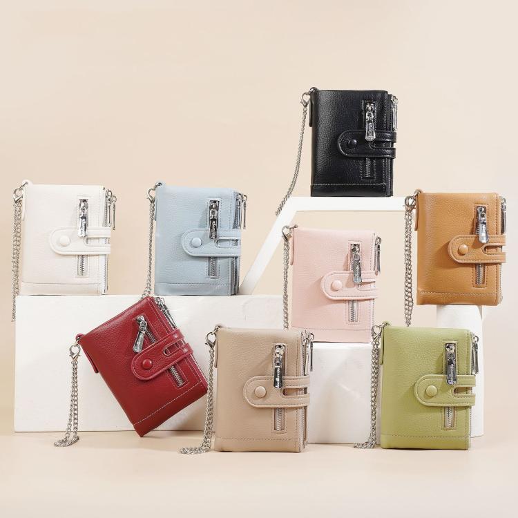 Baellerry D3262 Compact Chain Wallet for Women PU Leather Multi-Purpose Coin Purse & Card Organizer