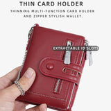 Baellerry D3262 Compact Chain Wallet for Women PU Leather Multi-Purpose Coin Purse & Card Organizer