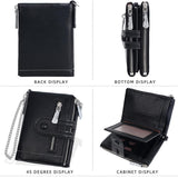 Baellerry D3262 Compact Chain Wallet for Women PU Leather Multi-Purpose Coin Purse & Card Organizer