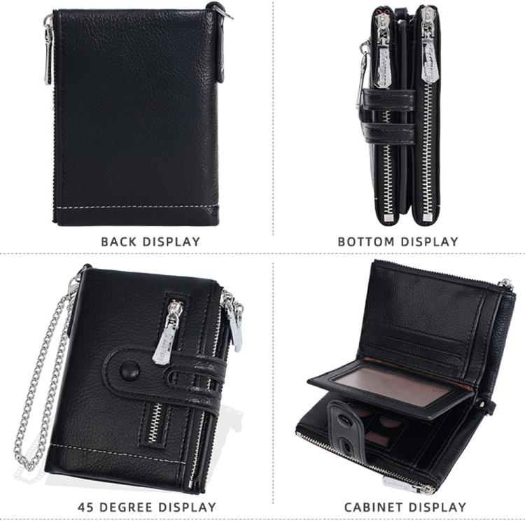 Baellerry D3262 Compact Chain Wallet for Women PU Leather Multi-Purpose Coin Purse & Card Organizer