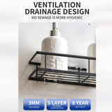 Wall-mounted Punch-free Bathroom Toiletry Storage Rack