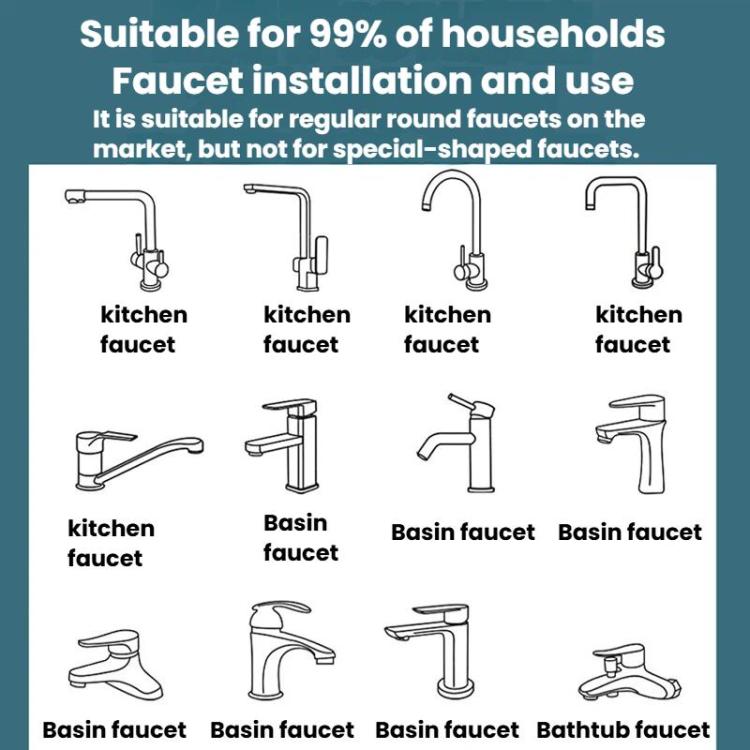 Universal Faucet Extender Kitchen Splash-Proof Faucet Rotatable Aerator Nozzle, U-Shaped Dual Mode, U-Shaped Single Mode, U-Shaped Dual Mode With Accessories, U-Shaped Single Mode With Accessories, Full Alloy Dual Mode, Full Alloy Single Mode          ...
