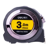 Self-Locking Steel Tape Measure TPR Covered Measuring Ruler, Deli 79550 3m x 16mm, Deli 79551 5m x 19mm, Deli 79552 7.5m x 25mm, Deli 79553 10m x 25mm
