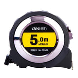 Self-Locking Steel Tape Measure TPR Covered Measuring Ruler, Deli 79550 3m x 16mm, Deli 79551 5m x 19mm, Deli 79552 7.5m x 25mm, Deli 79553 10m x 25mm