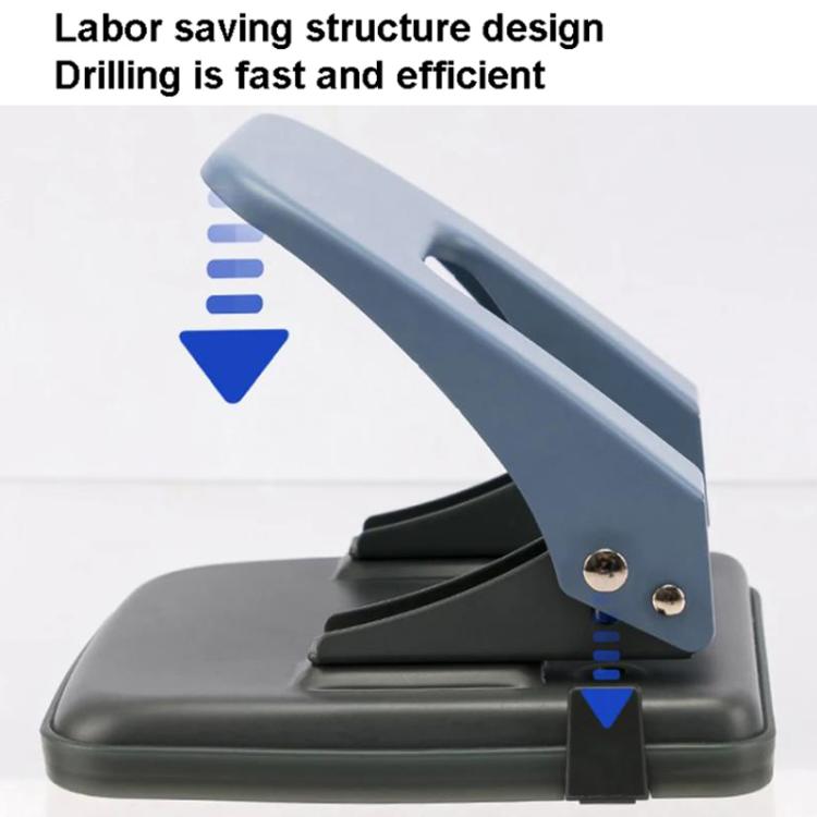 Deli 0104 Two Holes Punch With Ruler Lever Positioning 6mm Punch For 35 Pages