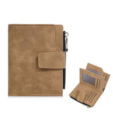 Baellerry D3086 Men Compact Trifold Wallet With Zipper Slim Vertical Minimalist Design