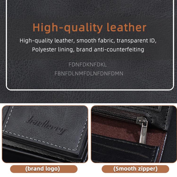 Baellerry C3160 Men Vintage RFID Blocking Leather Wallet Long Zip Around Bifold Card Holder