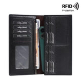 Baellerry C3160 Men Vintage RFID Blocking Leather Wallet Long Zip Around Bifold Card Holder