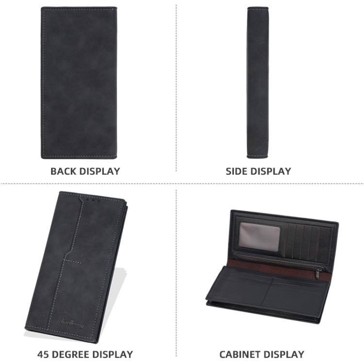 Baellerry C3160 Men Vintage RFID Blocking Leather Wallet Long Zip Around Bifold Card Holder