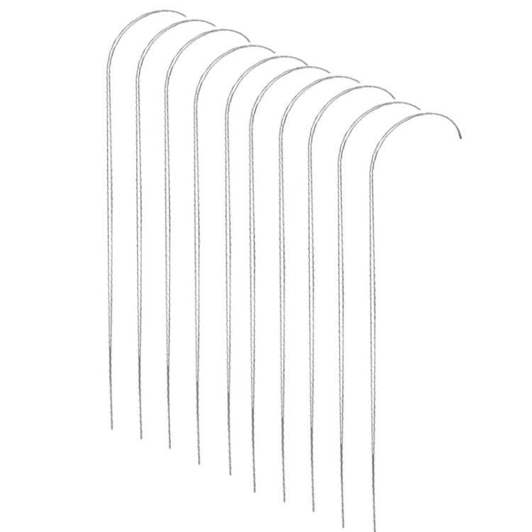 10pcs DIY Open-Shaped Curved Lead Thread Beading Needle, 9CM, 10CM