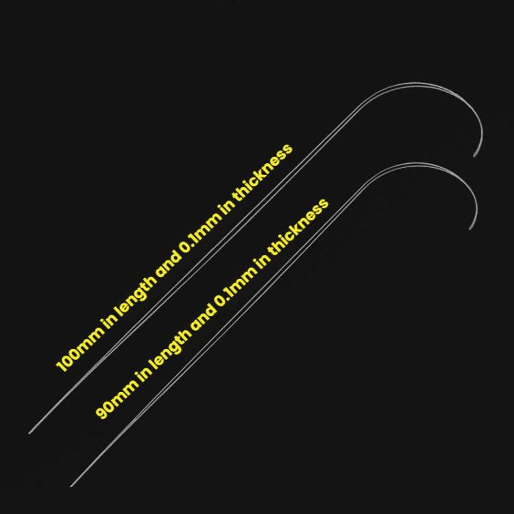 10pcs DIY Open-Shaped Curved Lead Thread Beading Needle, 9CM, 10CM