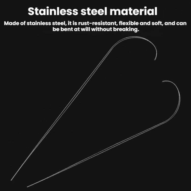 10pcs DIY Open-Shaped Curved Lead Thread Beading Needle, 9CM, 10CM