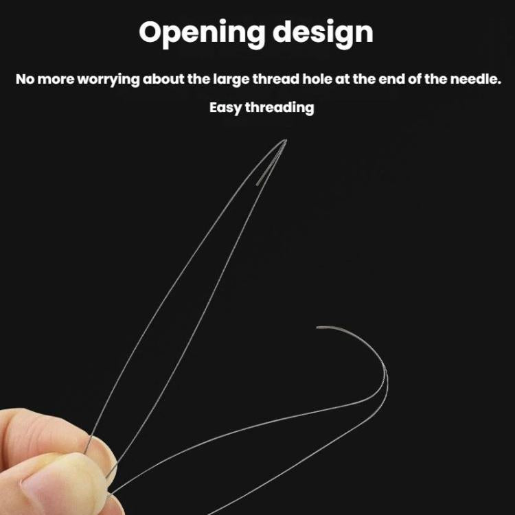 10pcs DIY Open-Shaped Curved Lead Thread Beading Needle, 9CM, 10CM