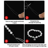 10pcs DIY Open-Shaped Curved Lead Thread Beading Needle, 9CM, 10CM