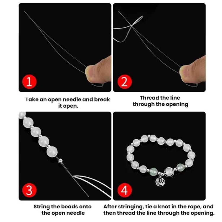 10pcs DIY Open-Shaped Curved Lead Thread Beading Needle, 9CM, 10CM