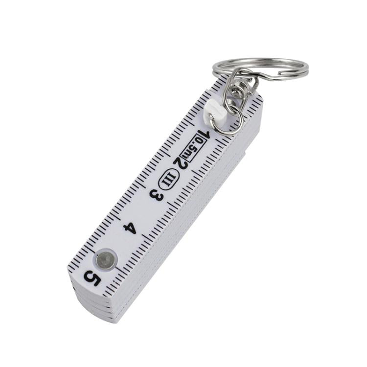 0.5m 10-fold Drawing Measuring Plastic Folding Ruler Portable Keychain