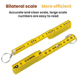 0.5m 10-fold Drawing Measuring Plastic Folding Ruler Portable Keychain