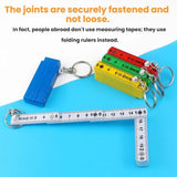 0.5m 10-fold Drawing Measuring Plastic Folding Ruler Portable Keychain