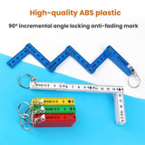 0.5m 10-fold Drawing Measuring Plastic Folding Ruler Portable Keychain