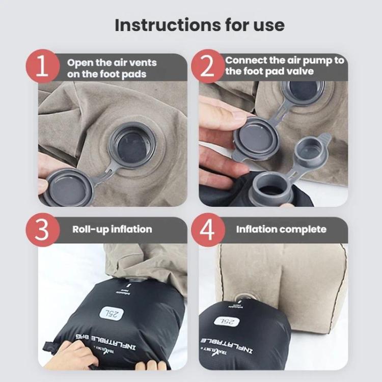 TRAELSKY  Waterproof Environmental Shopping Bag Organizer Inflatable 2 in 1 Inflatable Bag, Large