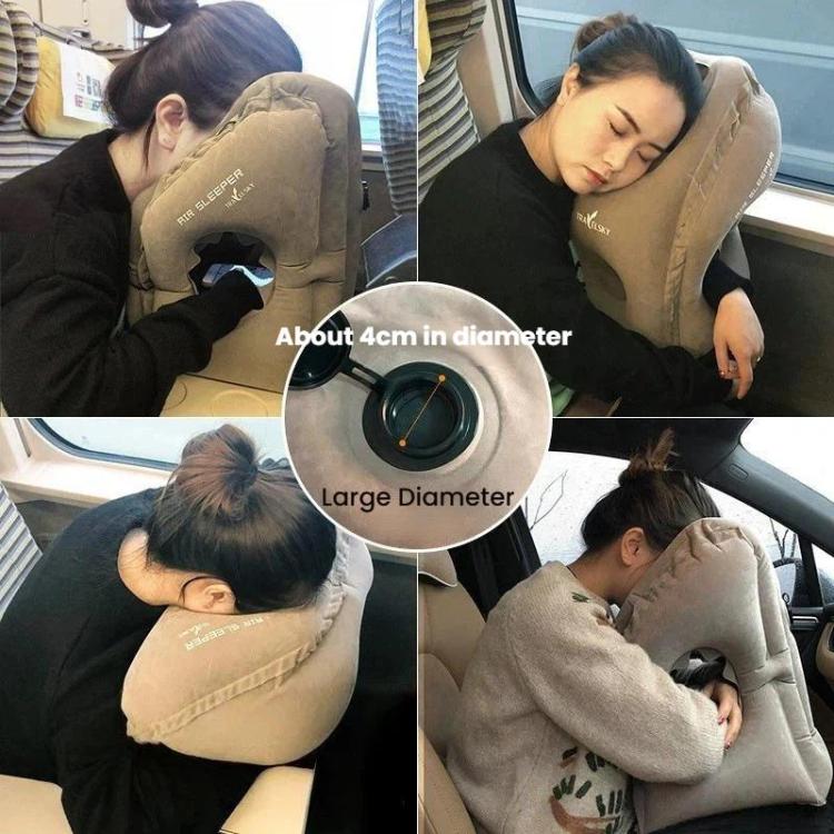 TRAELSKY Travel Airplane Inflatable Pillow Outdoor Lunch Pillow Portable Neck Inflatable Pillow, Gray, Navy, Gray With Pump Bag, Navy With Pump Bag