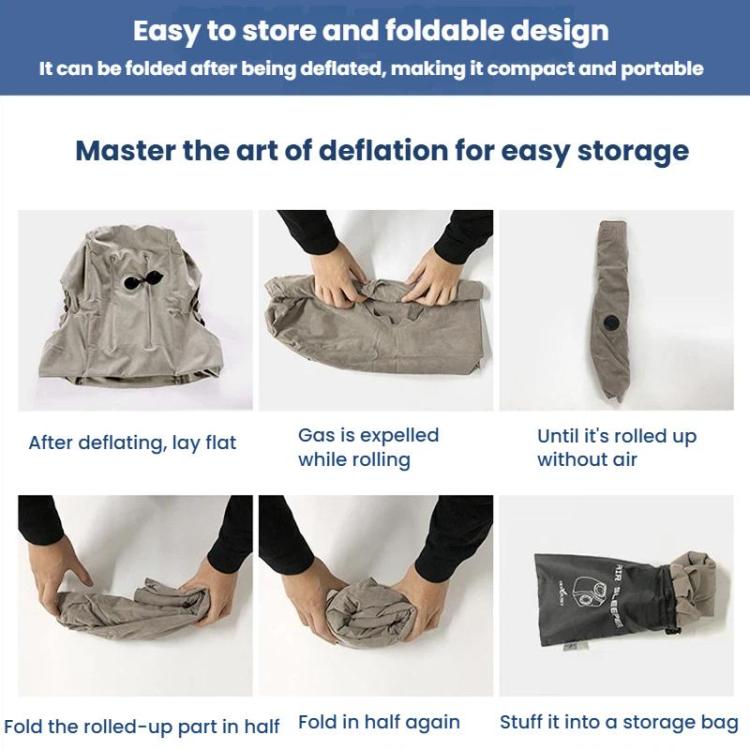 TRAELSKY Travel Airplane Inflatable Pillow Outdoor Lunch Pillow Portable Neck Inflatable Pillow, Gray, Navy, Gray With Pump Bag, Navy With Pump Bag