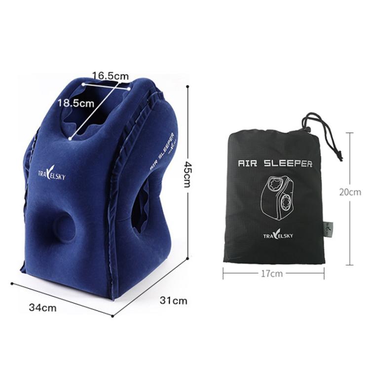 TRAELSKY Travel Airplane Inflatable Pillow Outdoor Lunch Pillow Portable Neck Inflatable Pillow, Gray, Navy, Gray With Pump Bag, Navy With Pump Bag