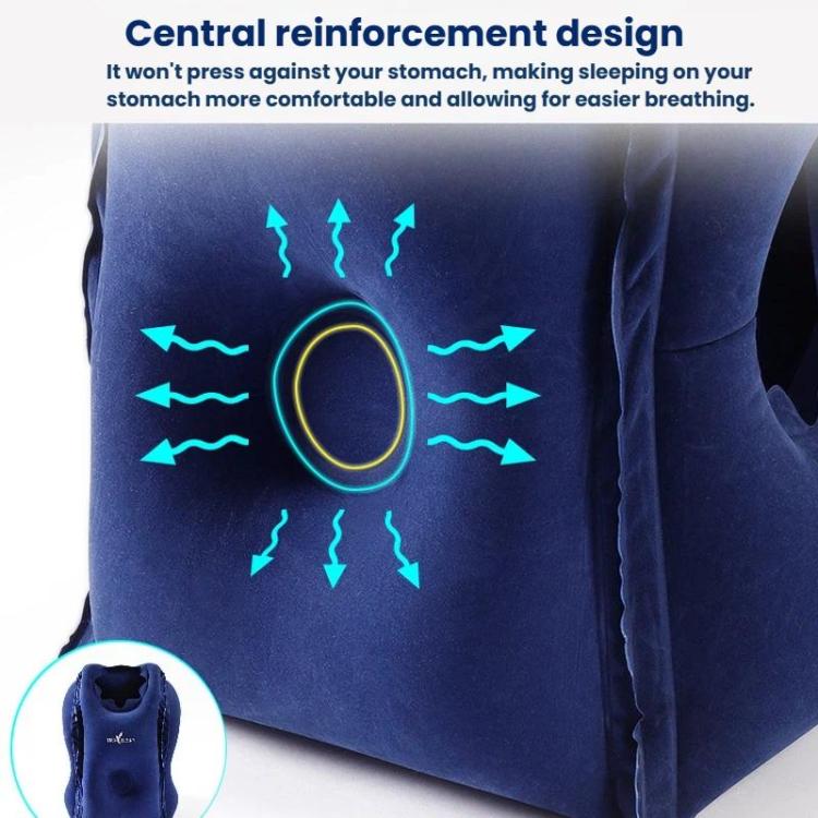 TRAELSKY Travel Airplane Inflatable Pillow Outdoor Lunch Pillow Portable Neck Inflatable Pillow, Gray, Navy, Gray With Pump Bag, Navy With Pump Bag