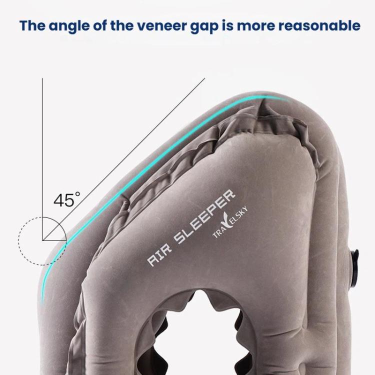 TRAELSKY Travel Airplane Inflatable Pillow Outdoor Lunch Pillow Portable Neck Inflatable Pillow, Gray, Navy, Gray With Pump Bag, Navy With Pump Bag