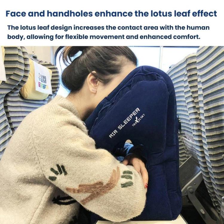 TRAELSKY Travel Airplane Inflatable Pillow Outdoor Lunch Pillow Portable Neck Inflatable Pillow, Gray, Navy, Gray With Pump Bag, Navy With Pump Bag