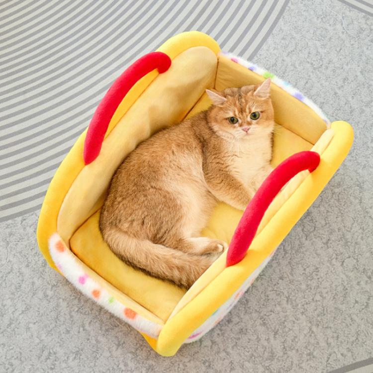 Winter Semi-Enclosed Warm Portable Cat Bed, S, M, L