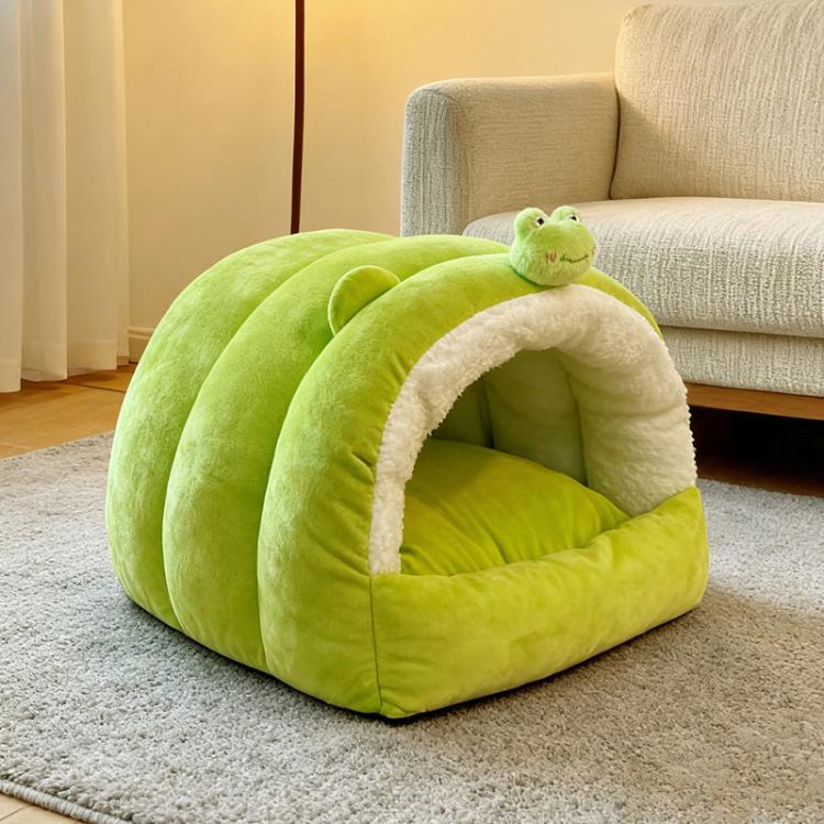 Thickened Warm Semi-Enclosed Cat Bed for Winter, 36x36x32cm, 48x40x38cm, 55x50x36cm